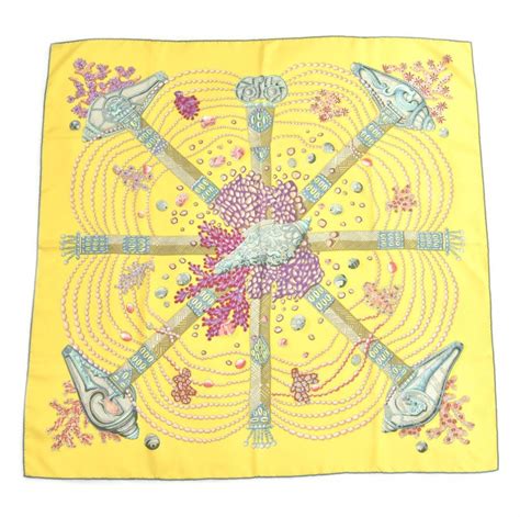 hermes silk chemin de corail scarf|Hermès Yellow Chemins de Corail Silk Scarf .